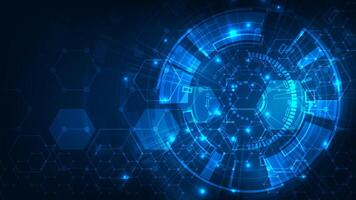 Futuristic blue hexagonal technology background vector
