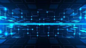 Digital circuit background with blue lights vector