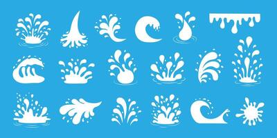 Milk splashes and drops. Splash silhouette with droplets. Set of splashes and drops for milk, yogurt, cream. vector