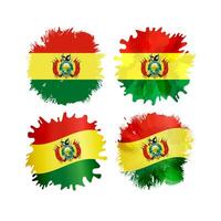 Set of abstract artistic spots with flag of Bolivia vector