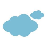 illustration with icons of two blue clouds. The weather forecast icon. vector