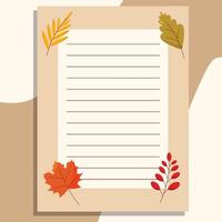 The autumn banner, a sheet of paper, is decorated with autumn leaves on a beige background. vector