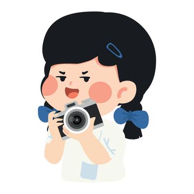 Illustration of a Girl with a Camera