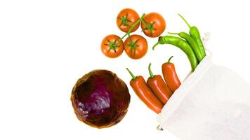 Fresh Vegetables with Reusable Shopping Bag photo
