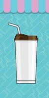 Coffee cup icon with alternating colored flags on top vector
