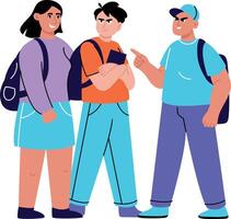 A flat style illustration showing students bullying each other vector
