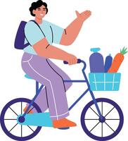 A flat style illustration showing a student going university vector
