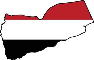 Map with Yemen Flag Design on White Background vector