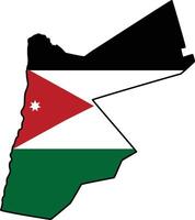 Map with Jordan Flag Design on White Background vector
