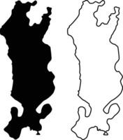 Map of Lake Broward Florida USA Silhouette Flat and Outline Design vector