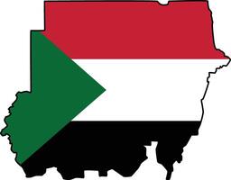 Map with Sudan Flag Design on White Background vector
