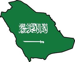 Map with Saudi Arabia Flag Design on White Background vector