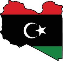 Map with Libya Flag Design on White Background vector