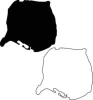 Map of Lake Center Florida USA Silhouette Flat and Outline Design vector