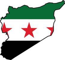Map with Syria Flag Design on White Background vector