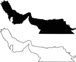 Strait of Hormuz Map Silhouette Flat and Outline Design vector
