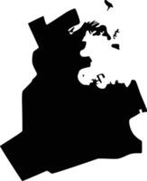Map of Doha Qatar Silhouette Flat Design vector
