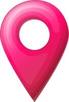 illustration of a glossy red location pin with a blue stick, isolated on a white background. Concept for navigation, maps, GPS, geolocation, wayfinding, and travel. vector