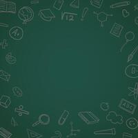 Back to school chalkboard educational elements design. illustration vector