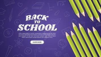 School greeting text template design with educational supplies elements. illustration vector