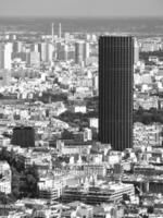 View of Montparnasse Tower Skyscraper from Eiffel Tower in Paris, France photo