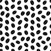 Coffee beans doodle seamless pattern on white background vector