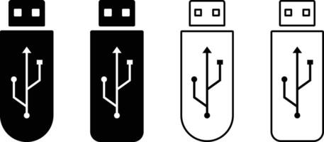 sb flash drive icon set. electrical component symbol. Computer Technology. cryptocurrency mining vector