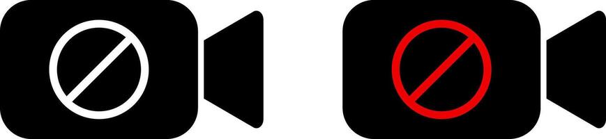 no camera icon set. recording prohibited icons. Prohibited symbol sign set. prohibit icon logo collection. Stop photograph warning symbol vector
