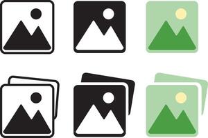 Gallery icon set. Photograph button. Painting frame concept. image symbol. photo gallery sign. Picture signs vector