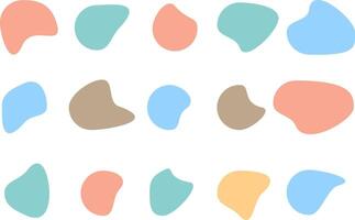 Blob shapes colorful collection. liquid amorphous splodge elements. Irregular random shapes. Trendy primary color. Geometric Shapes vector
