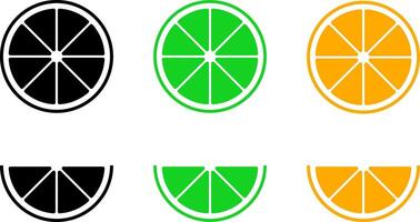 Citrus slices icon set. Lemon Slices Seamless. accompanied by leaves and decorative elements vector