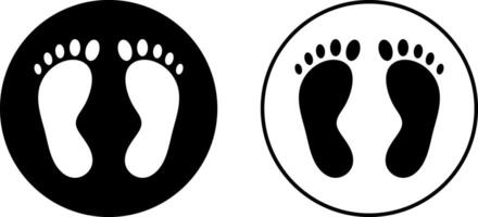 footprints icon set. Step footprints paths. footstep prints steps symbol. Foot imprint icon collection. representing walking vector