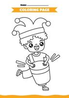 Coloring Page With Cartoon Character vector
