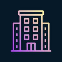 Gradient outlined office building silhouette. Icon symbol illustration vector