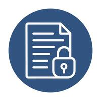 Secure file with lock icon. Icon symbol illustration vector