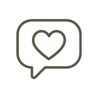 Heart Icon in Rounded Speech Bubble. Icon symbol illustration vector