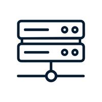 Minimalist server rack icon on white. Icon symbol illustration vector