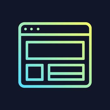 Gradient webpage icon with layout design. Icon symbol illustration vector