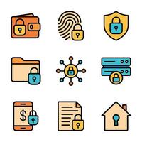 Cybersecurity icons security and data protection. Icon symbol illustration vector