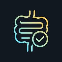 Healthy digestive system with checkmark glow. Icon symbol illustration vector