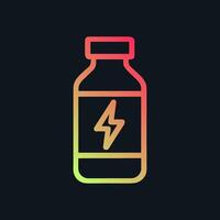Energy drink bottle with lightning gradient. Icon symbol illustration vector