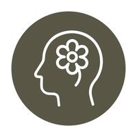 Mindful bloom Head with flower icon. Icon symbol illustration vector