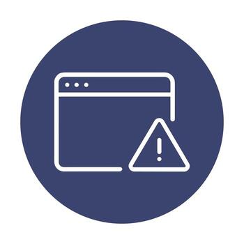 sitio web advertencia alertas usuario de asunto. icono símbolo ilustración vector