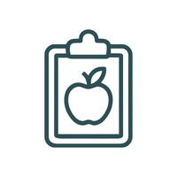 Nutrition report with apple graphic. Icon symbol illustration vector
