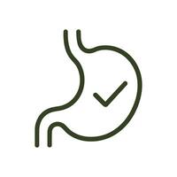 Healthy digestive system illustration with checkmark. Icon symbol illustration vector