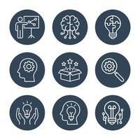 Creative thinking and problemsolving icons. Icon symbol illustration vector