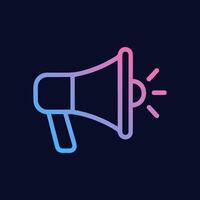 Gradient megaphone speaks loudly. Icon symbol illustration vector