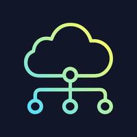 Networked Cloud Connecting Nodes with Glowing Lines. Icon symbol illustration vector