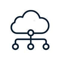 Connected Cloud Centralized Data Network. Icon symbol illustration vector