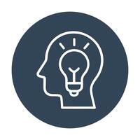 Lightbulb illuminating creative thinking in mind. Icon symbol illustration vector